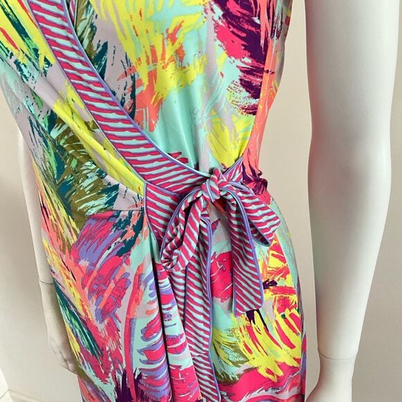 BCBGMaxazria True Wrap Dress Colorful Sleeveless XS - Picture 6 of 11
